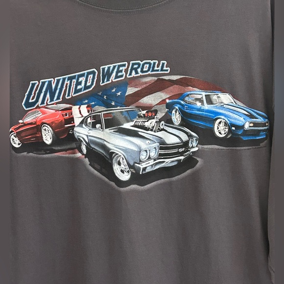 United We Roll XXL cotton No Bad Days Patriotic USA muscle cars T-shirt 🇺🇸 - Picture 3 of 9